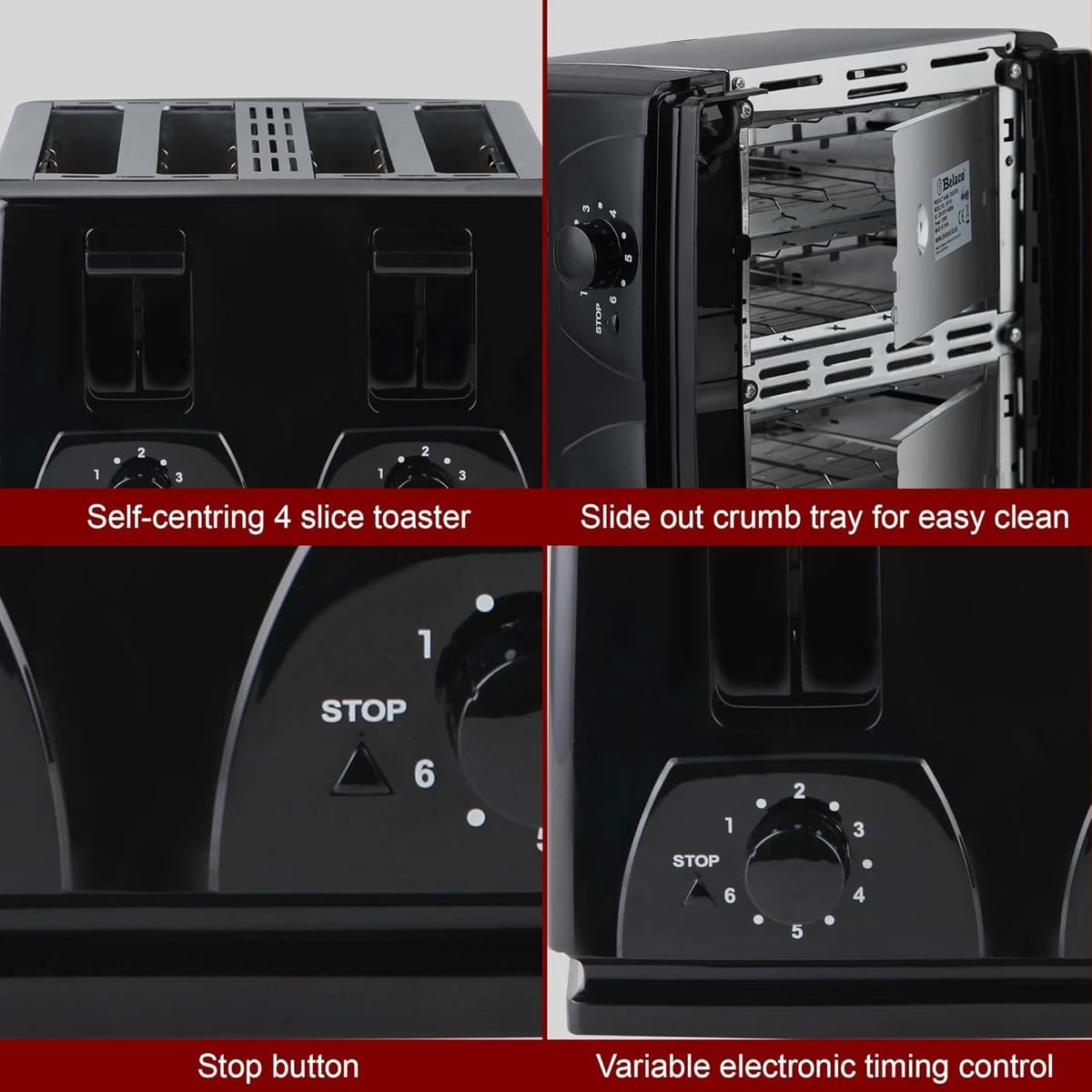 Extra Wide Slot Stainless Steel 4-Slice Toaster