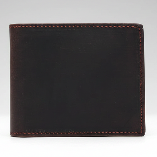 Men's Genuine Cowhide Leather Bi-Fold Wallet