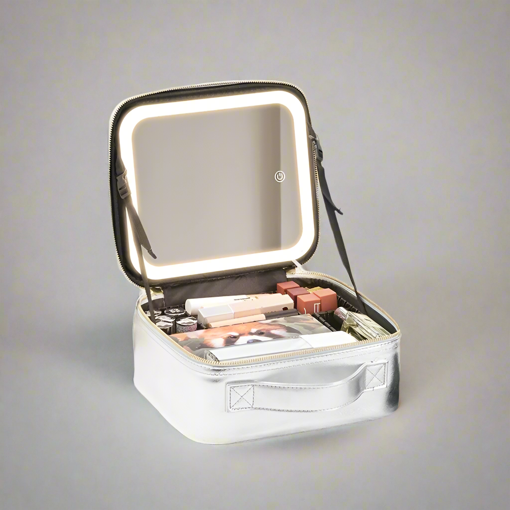 Waterproof Makeup Case with Detachable LED Mirror