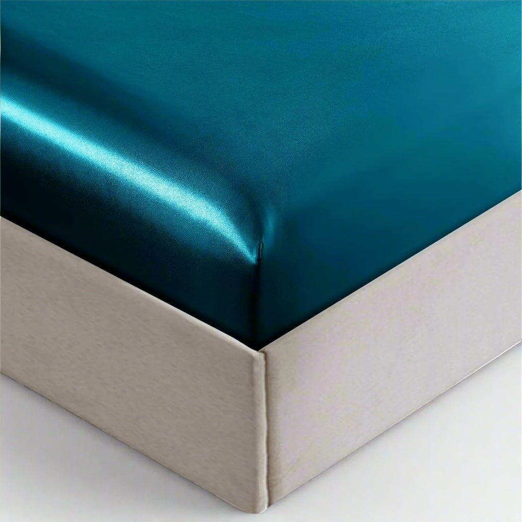 4-Piece Solid Color Pure Silk-Like Bed Sheet Set