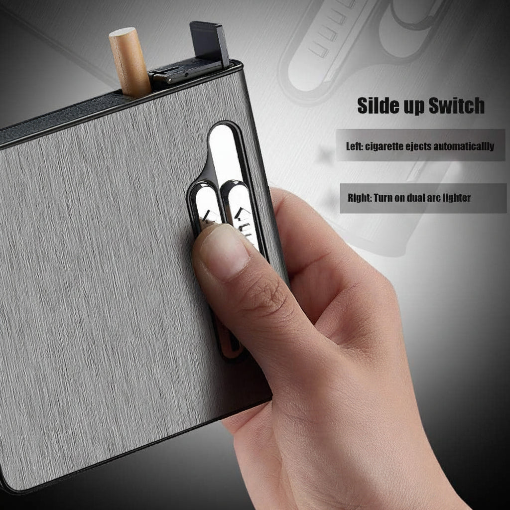 2-in-1 Cigarette Case Windproof Lighter –  USB Rechargeable