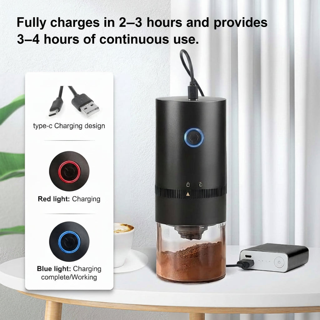 Portable Electric Coffee Grinder – USB Rechargeable