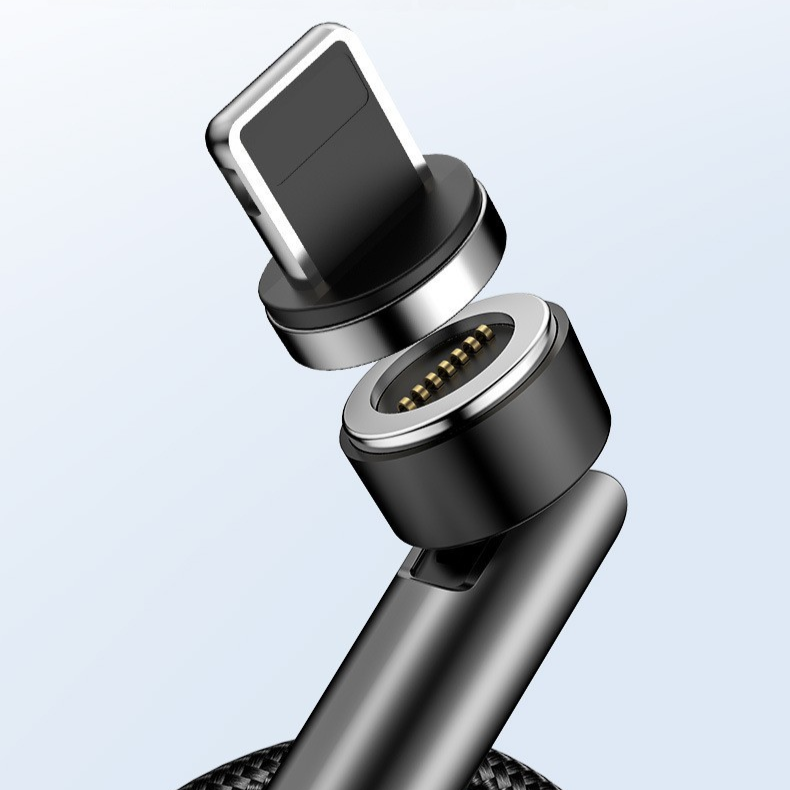 100W Super Fast 540° Rotating Magnetic Charging Cable for Type-C, Micro-USB, and Lightning