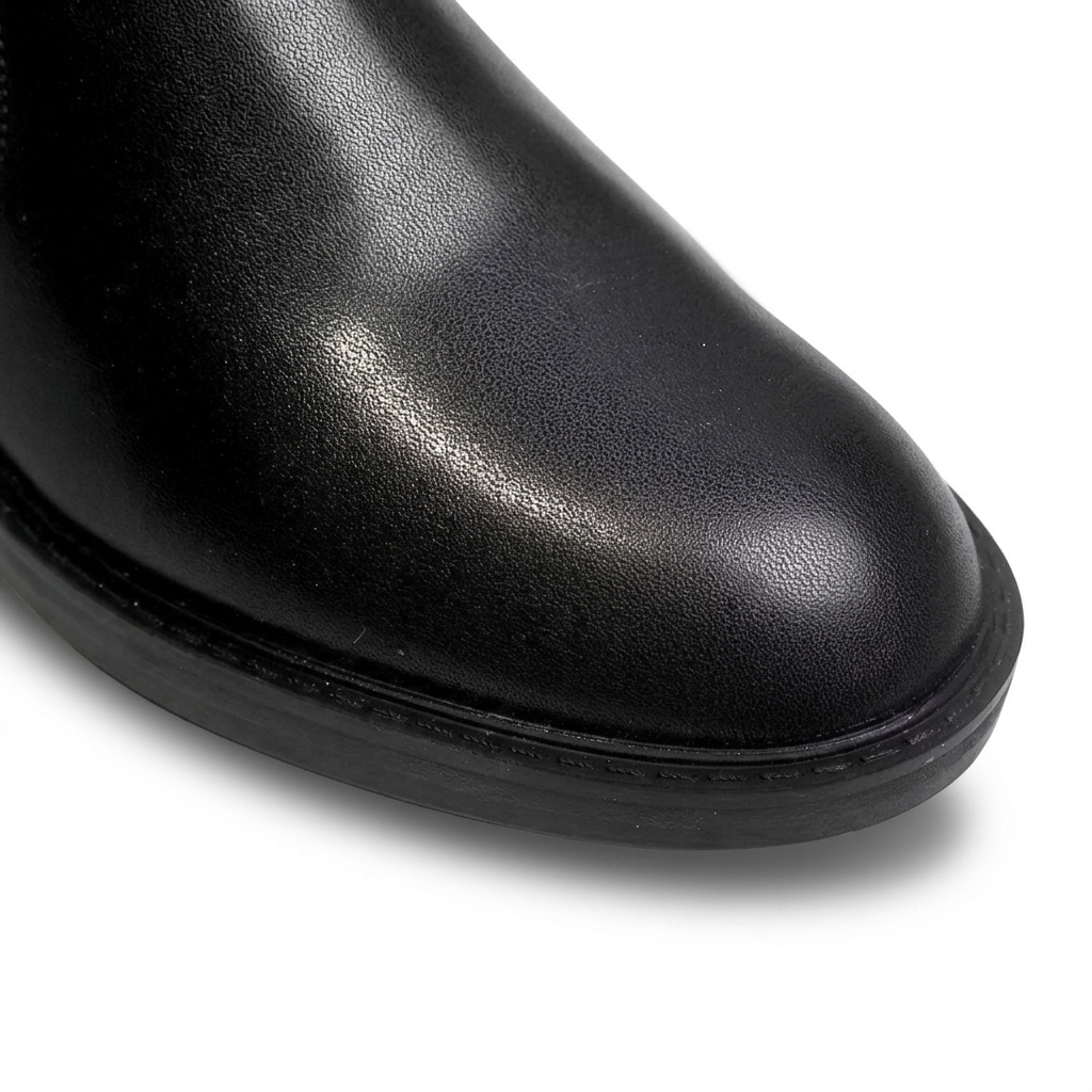 Riding Style Knee-High Boots with Side Zipper