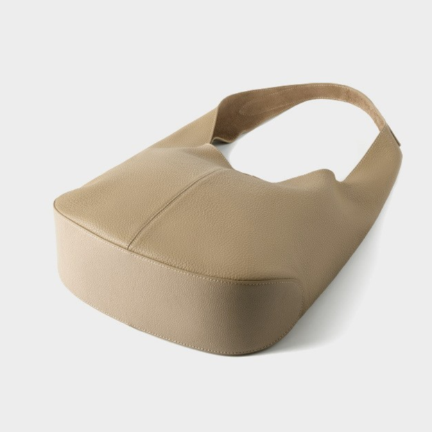 Slouchy Hobo Shoulder Bag in Genuine Cowhide Leather