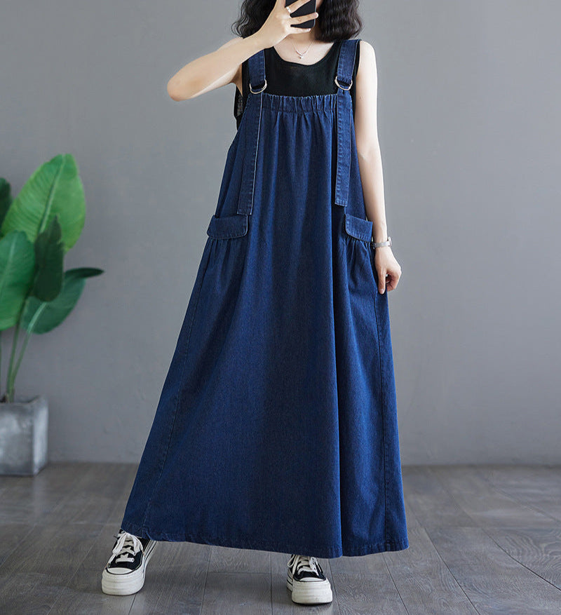 loose jean dress Loose Denim Jumper Dress – LAGEshop