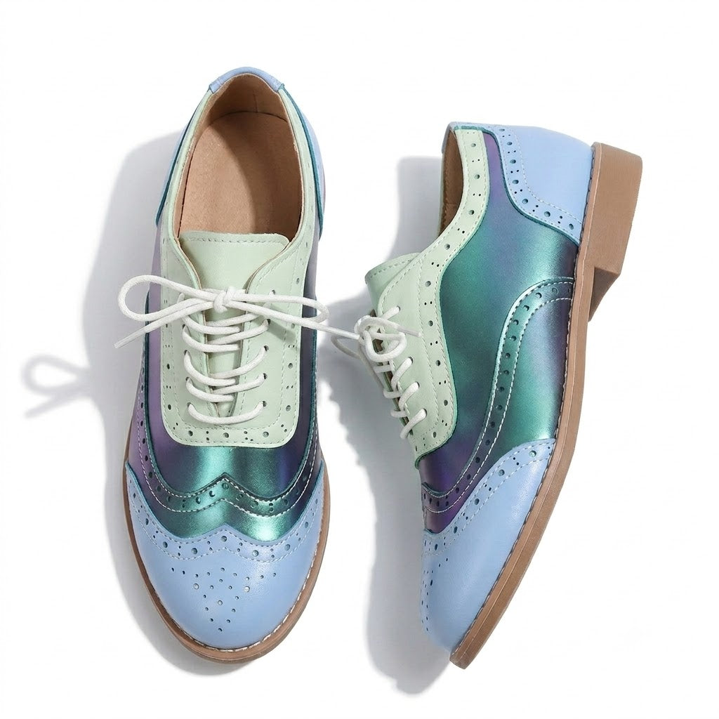 Women's Color-Block Brogue Oxfords