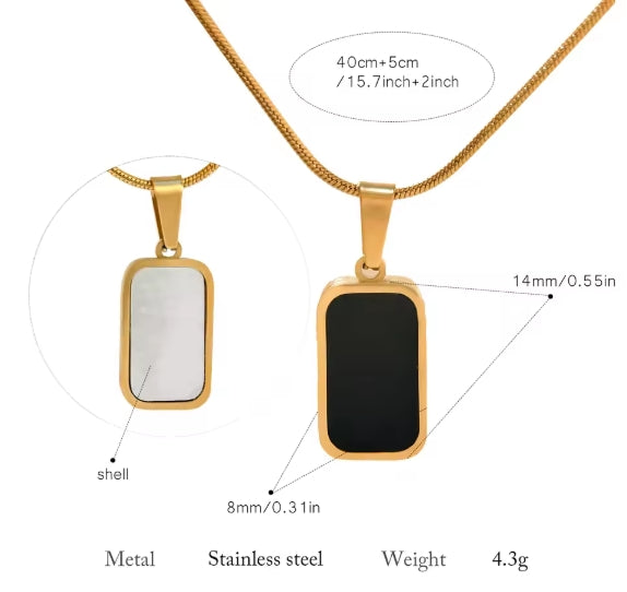 Black Onyx Pendant Gold Plated Necklace