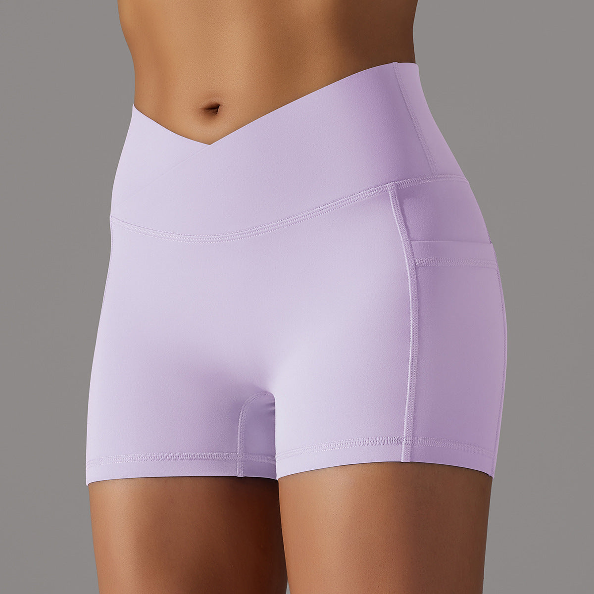 High Waisted Scrunch-Butt Yoga/Workout Shorts with Side Pocket