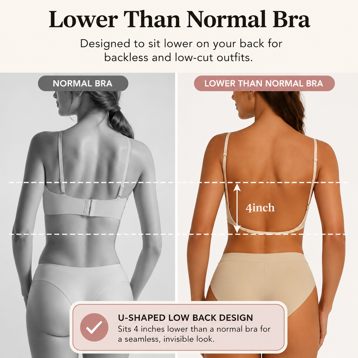 Seamless Wire-Free Low-Back Bralette