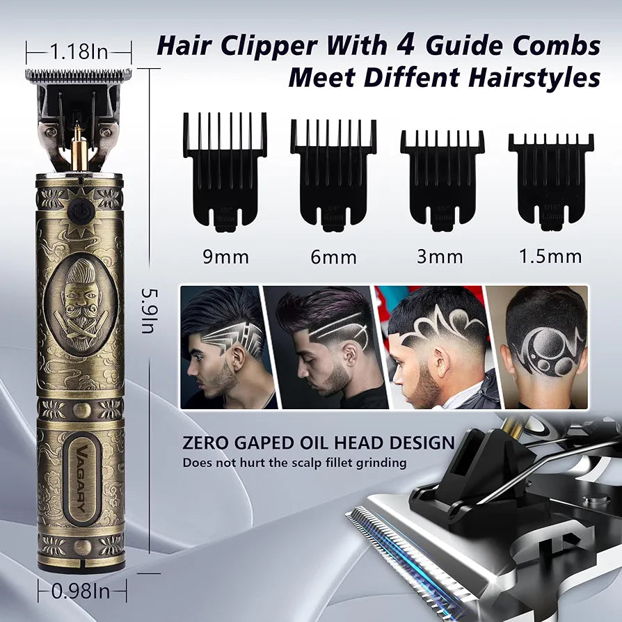 Professional Cordless Hair Clippers with LED Display