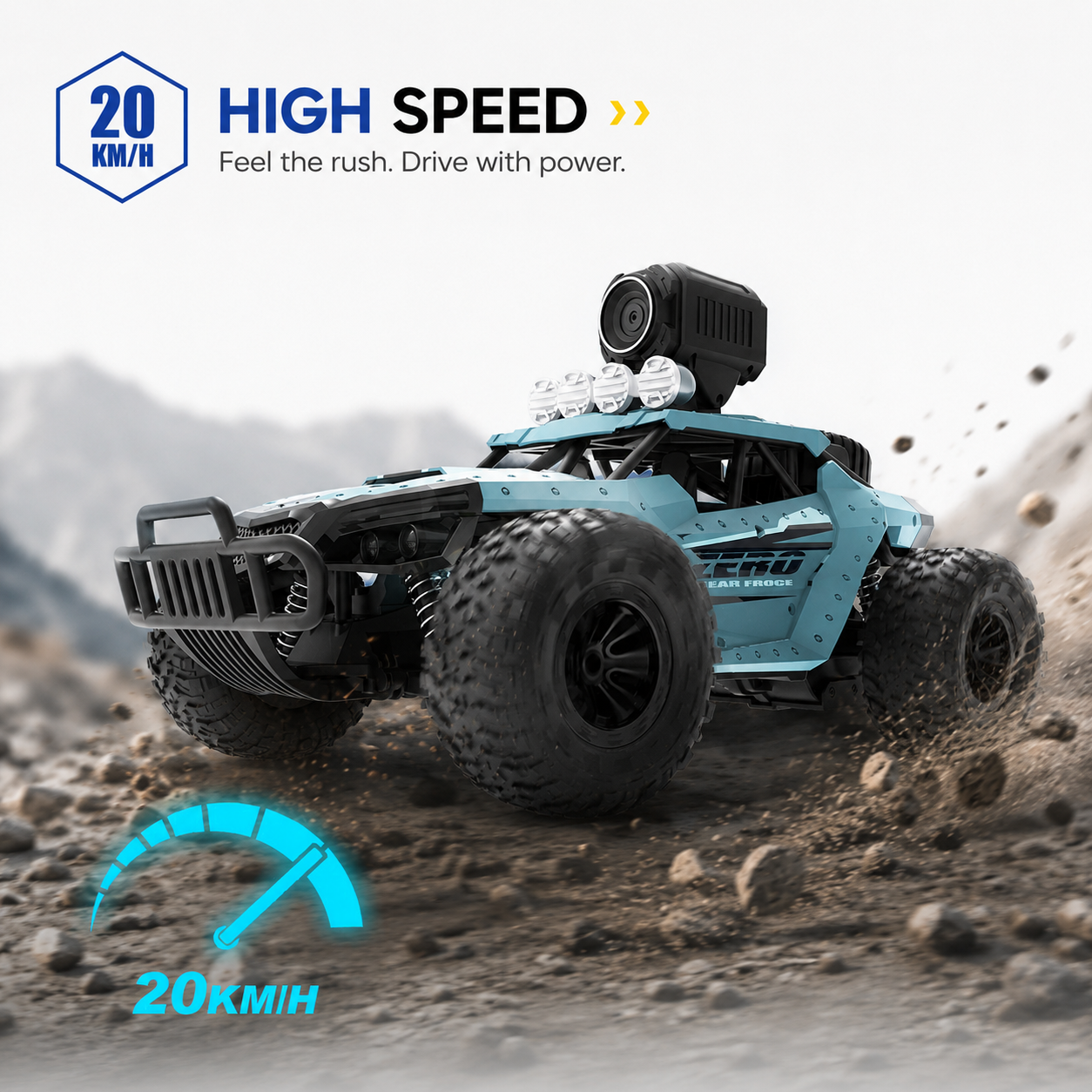 4WD RC Remote Control Monster Truck with 720P HD FPV Camera – 30 km/h