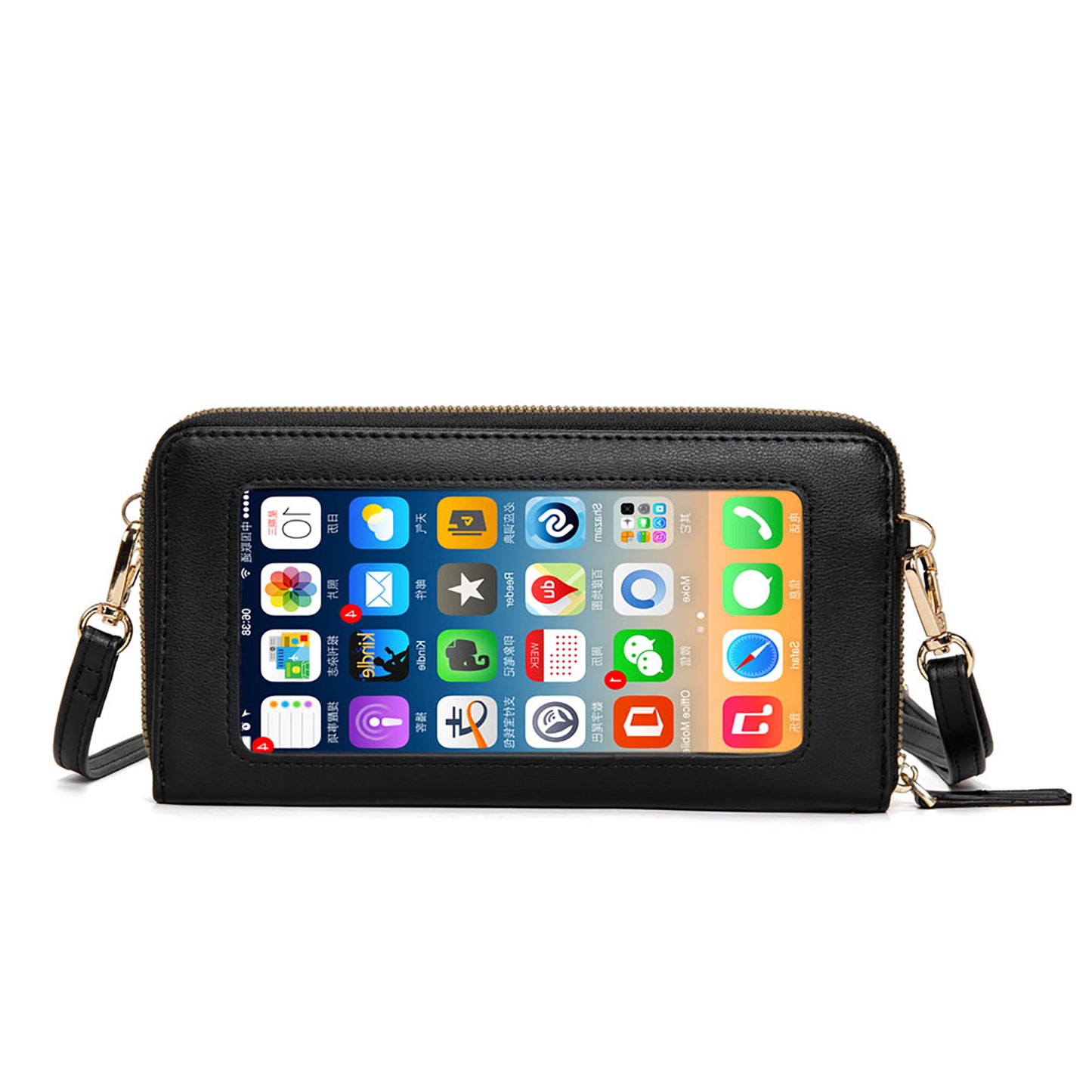 Touch-Screen Crossbody Mobile Phone Purse with RFID Anti-theft