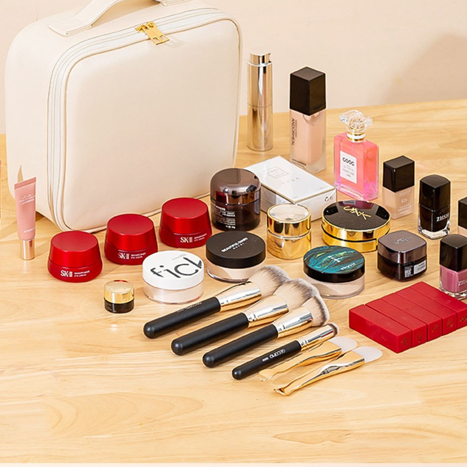 Portable Travel Makeup Case with Built-in LED Lighted Mirror