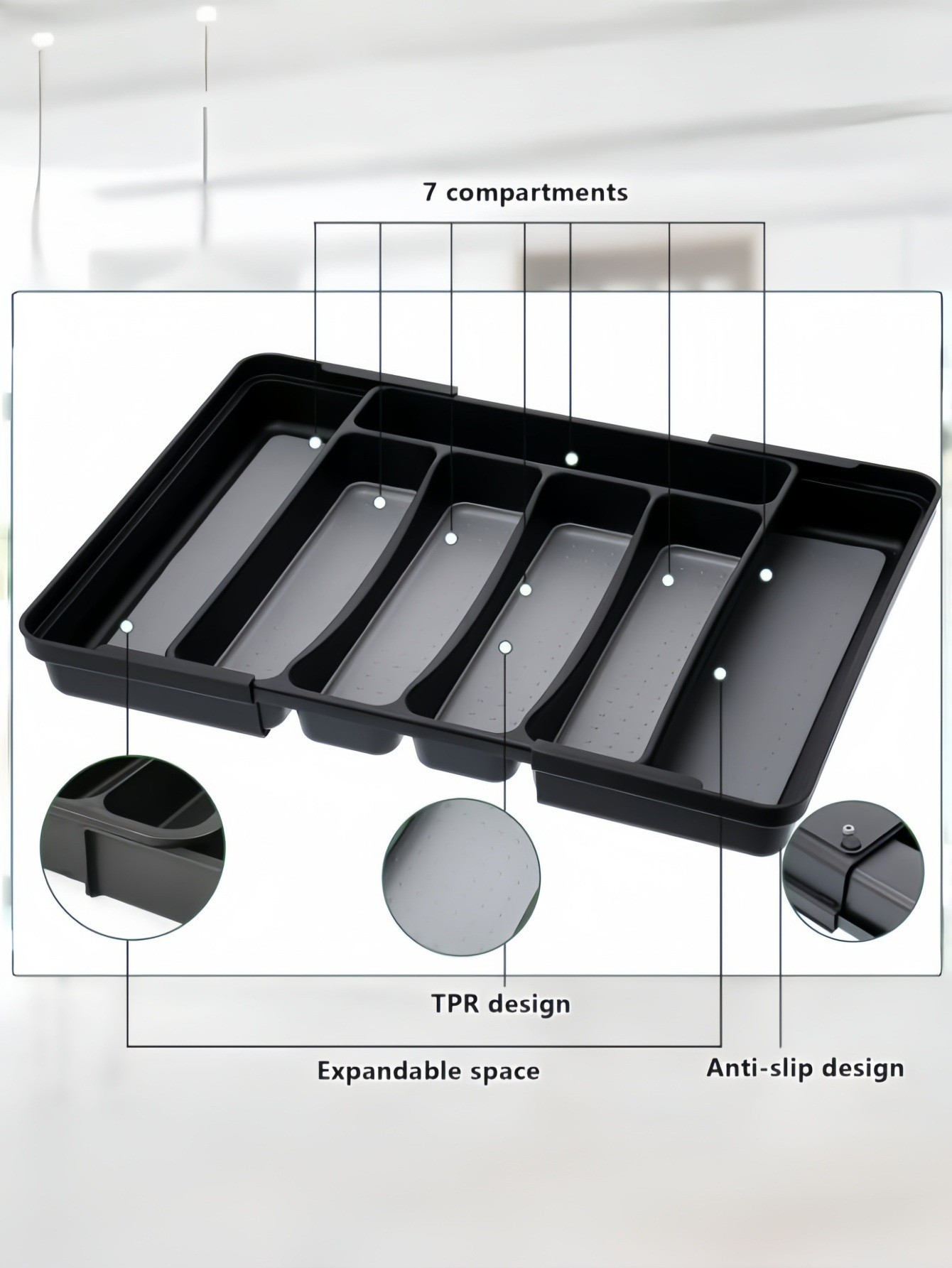 Expandable Utensil Tray, Silverware Drawer Organizer