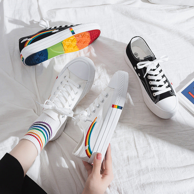Women's Rainbow Canvas Sneakers
