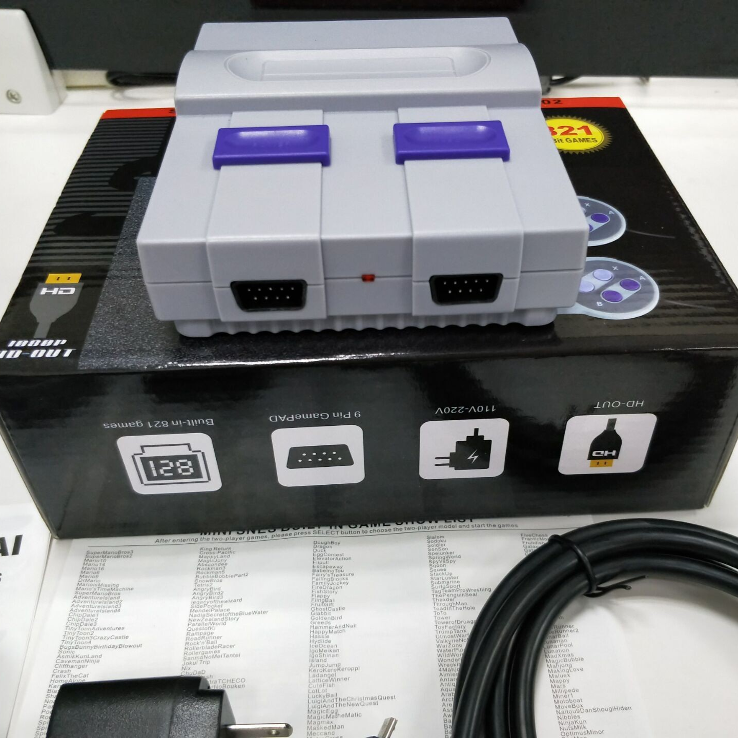 1080P Full HD Super Classic Mini HD TV Game SN-02 with Built-in 821 Classic Games