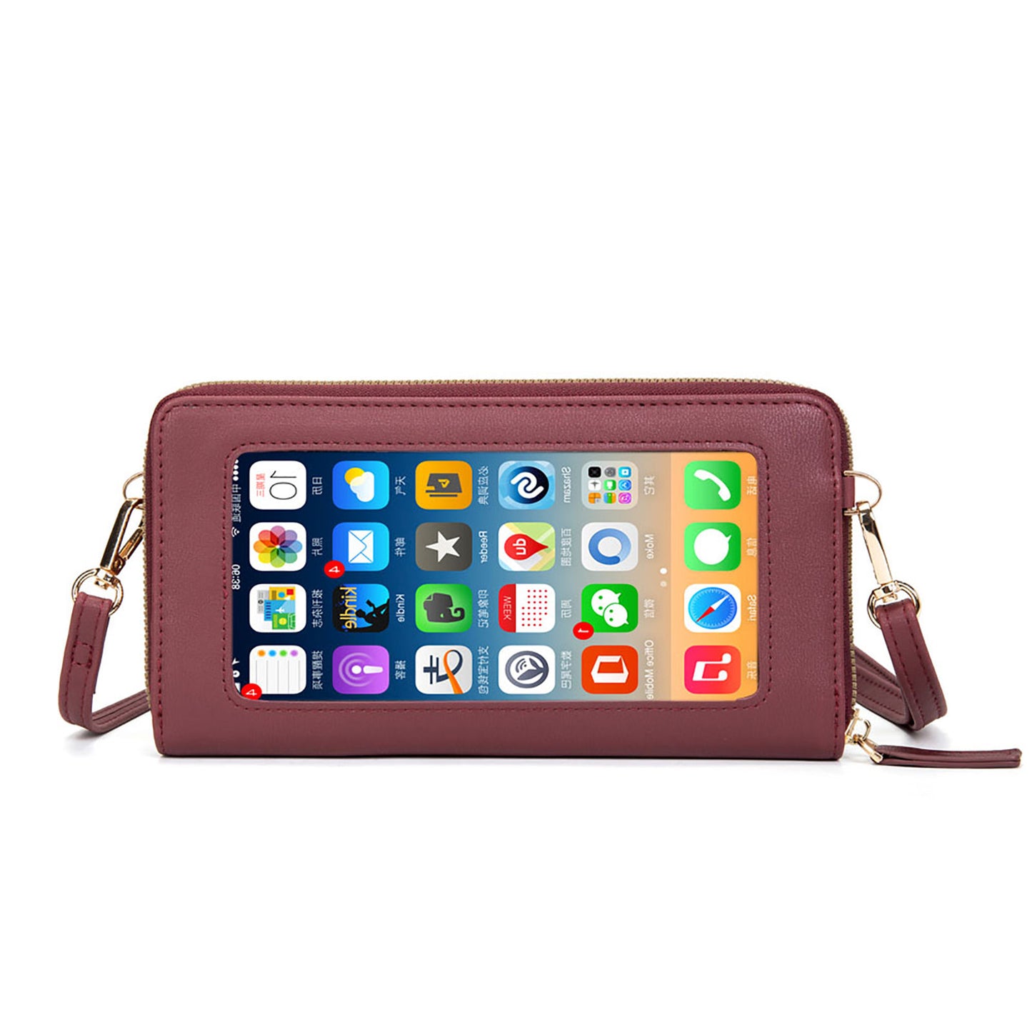 Touch-Screen Crossbody Mobile Phone Purse with RFID Anti-theft