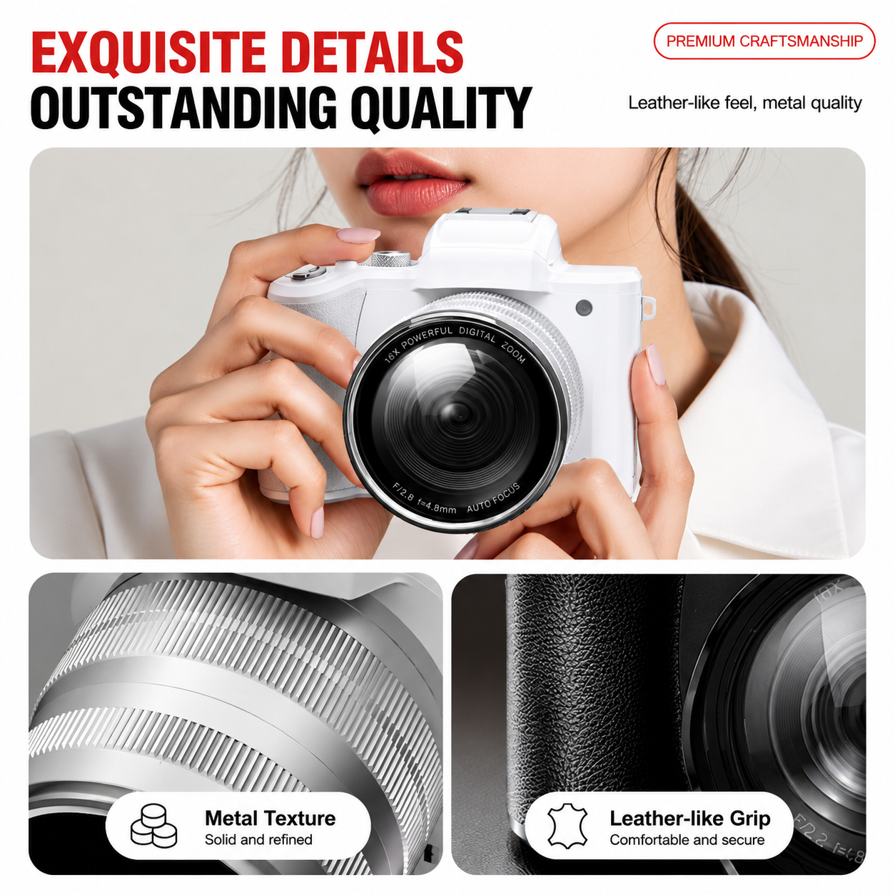 8K Ultra HD Vlogging/Photography Digital Camera with 16X Autofocus Zoom, Touchscreen Controls, Built-in Wi-Fi