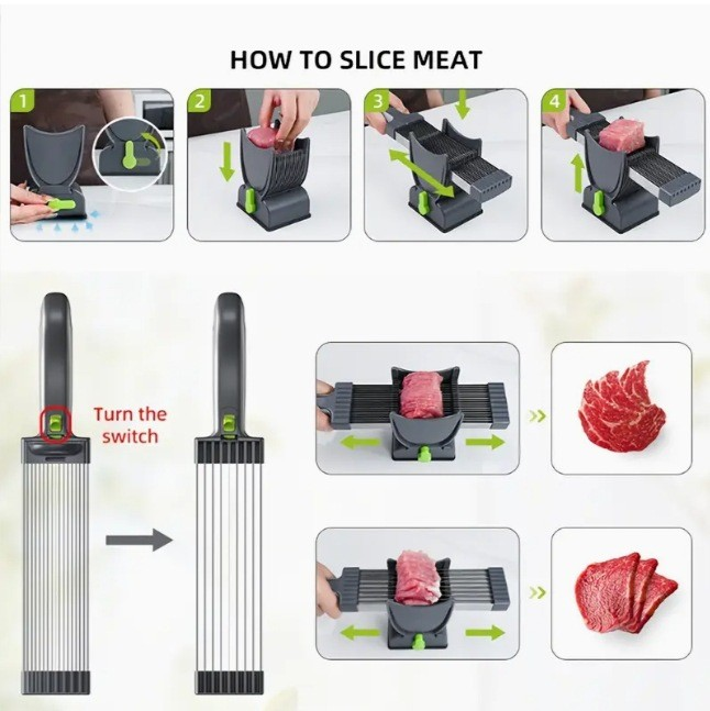 Stainless Steel Fresh Meat Slicer for Meat, Cheese, Vegetable
