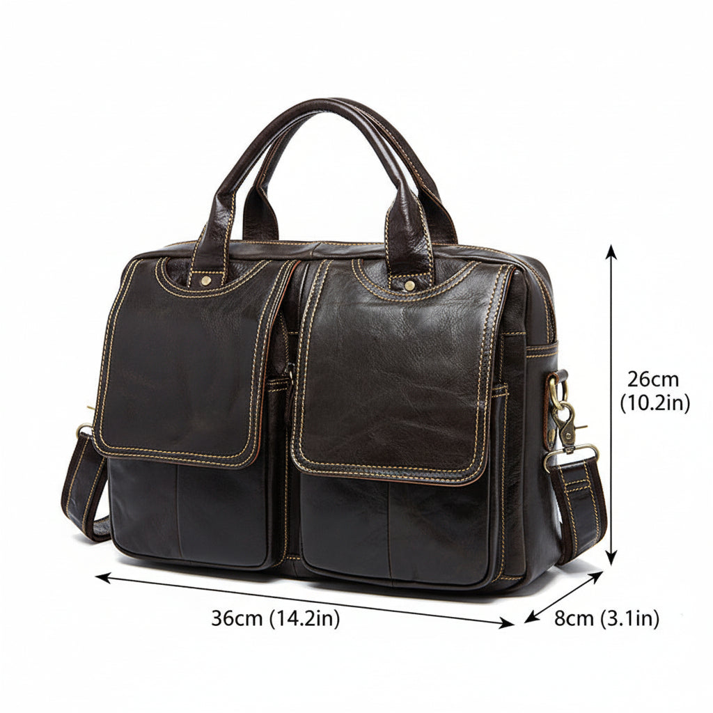 Men's Vintage Genuine Leather Business Briefcase