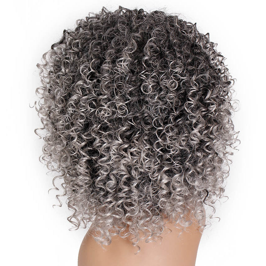 Deep Curly Synthetic Afro Wig with Bangs