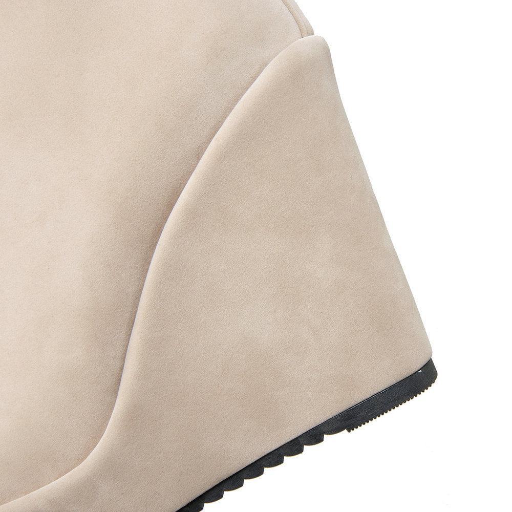 Lace-Up Platform Wedge Ankle Boots