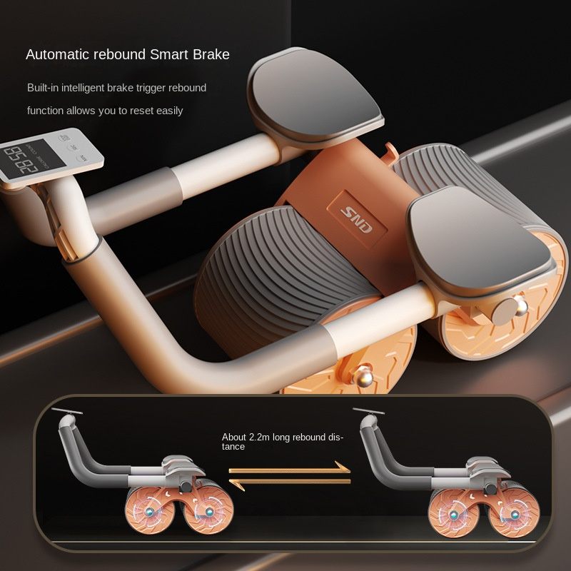 Automatic Rebound Ab Roller Wheel with Elbow Support and Phone Holder