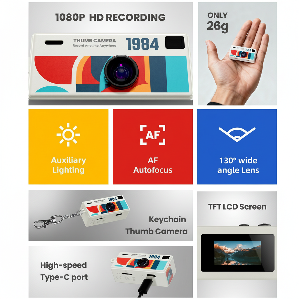 G6 1080P Mini Keychain Thumb Camera