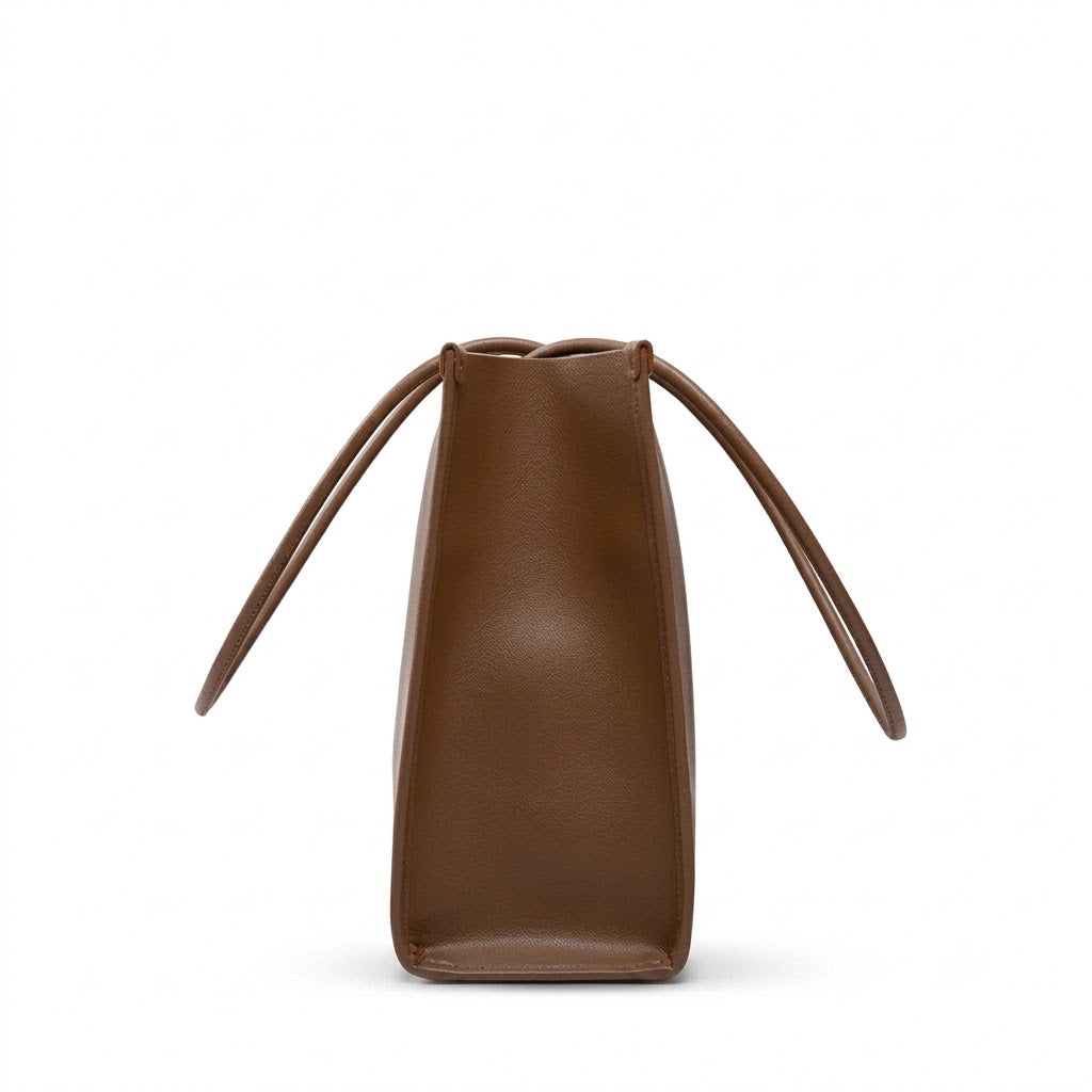 Minimalist Shoulder Tote – Genuine Cowhide Leather