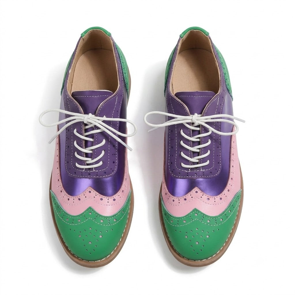 Women's Color-Block Brogue Oxfords