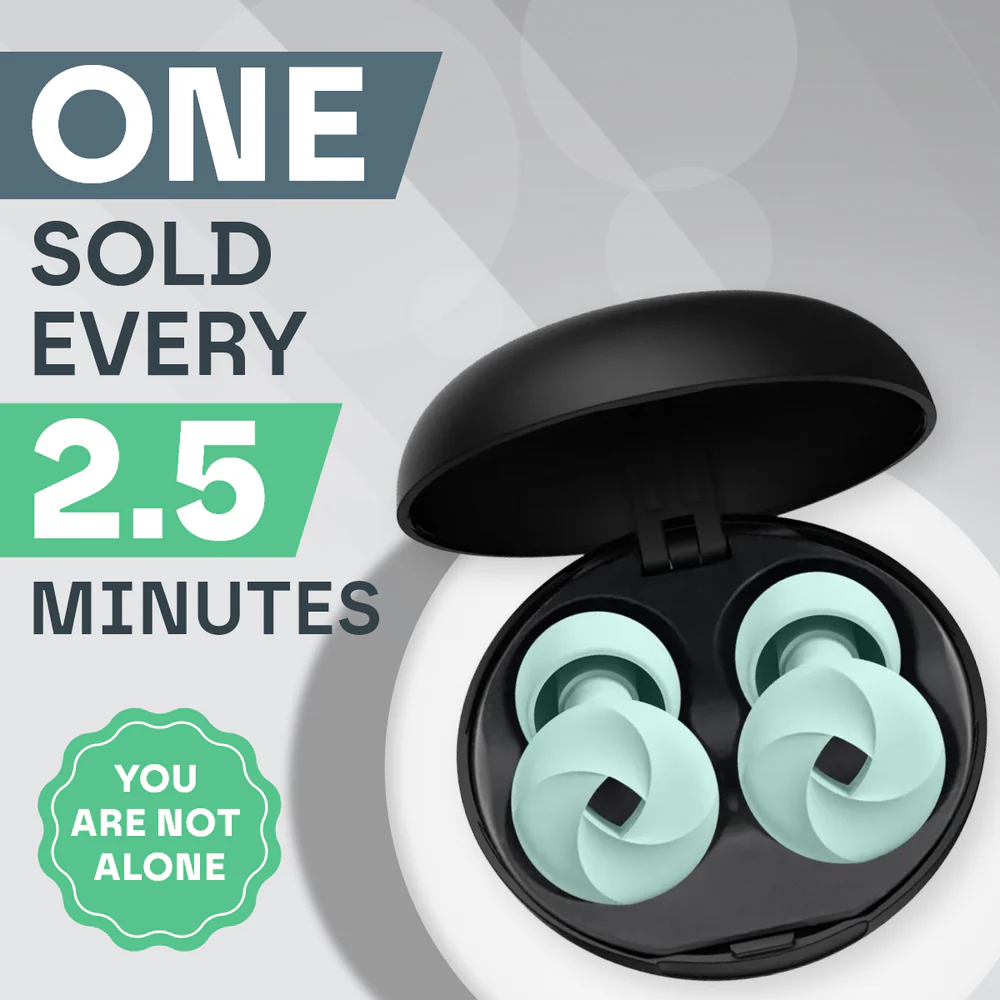 4-Pair Noise-Reducing Silicone Earplugs with Carrying Case