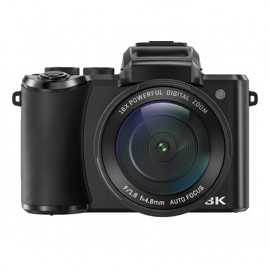 8K Ultra HD Vlogging/Photography Digital Camera with 16X Autofocus Zoom, Touchscreen Controls, Built-in Wi-Fi