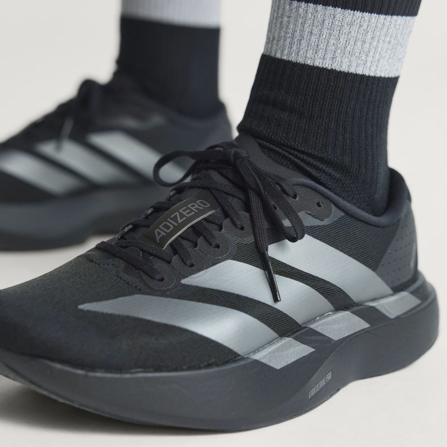 ADIDAS Women's Adizero EVO SL Running Shoes – Black/Iron Metallic