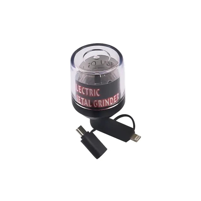 Electric Tobacco Grinder with USB Micro-B, Type-C & Lighting Connector