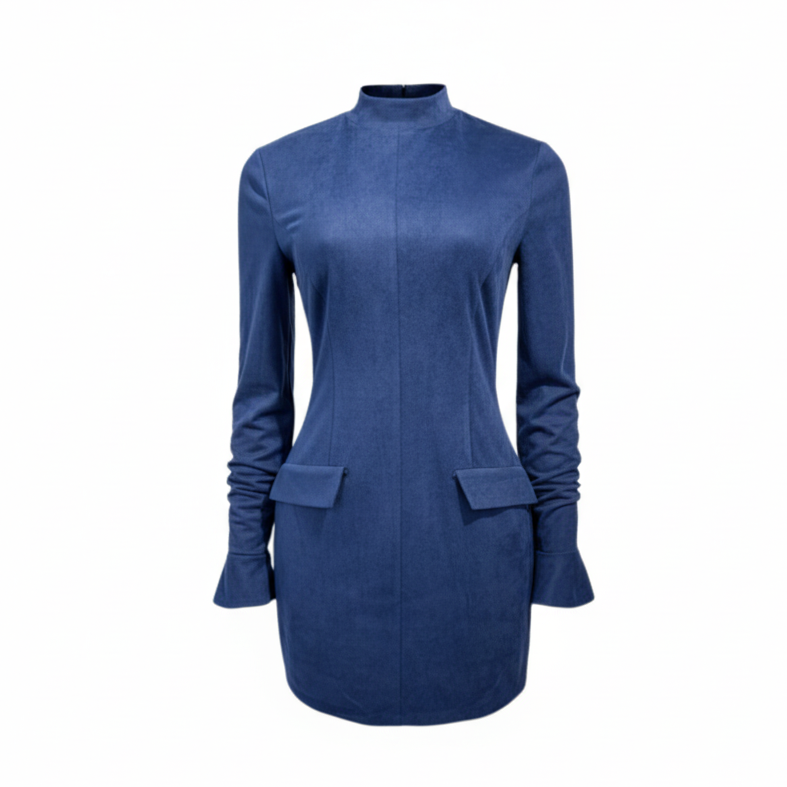 Mock Neck Bodycon Mini Dress