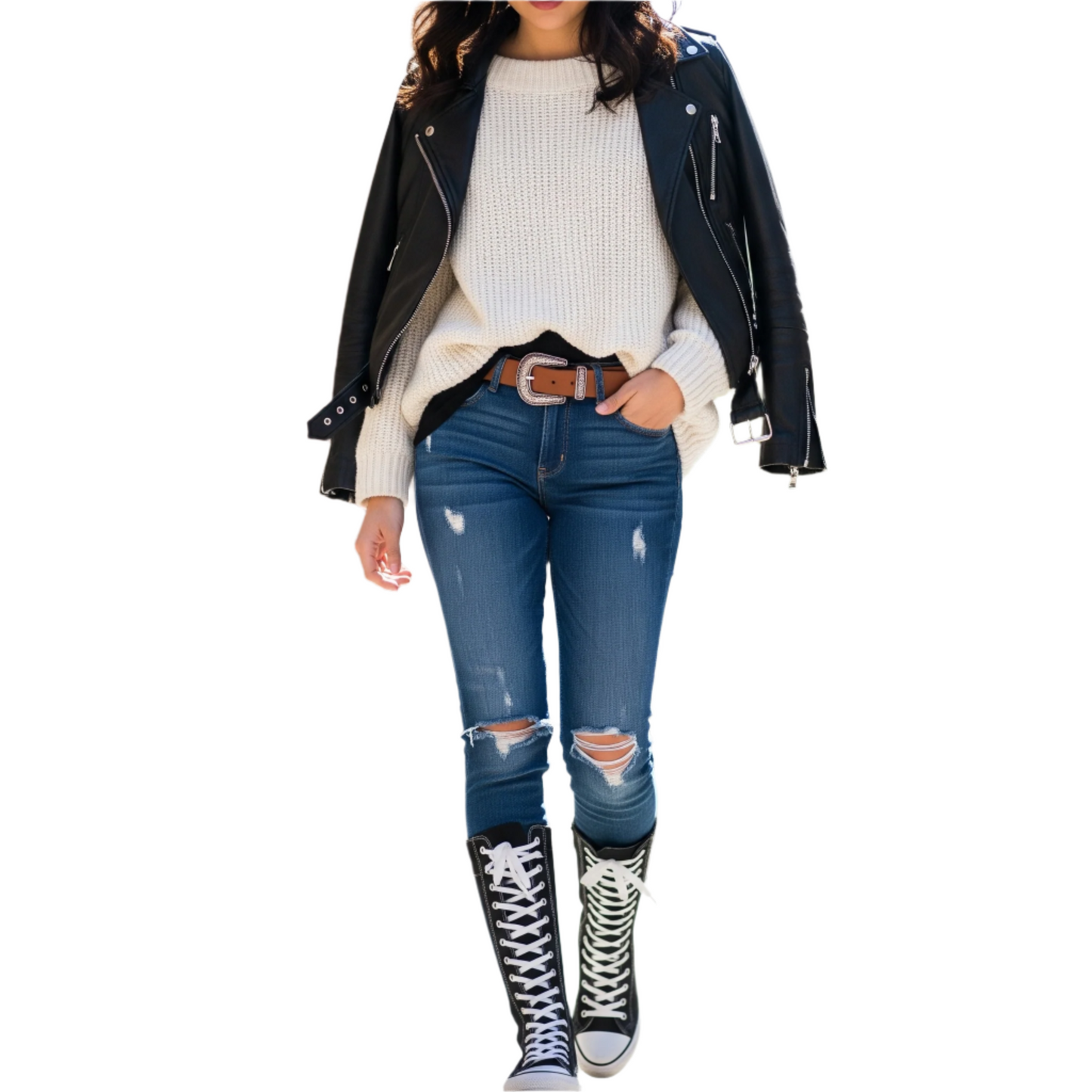 Canvas Knee-High Sneakers