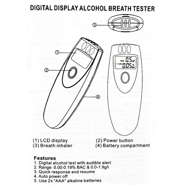 High-precision Digital Breath Alcohol Tester