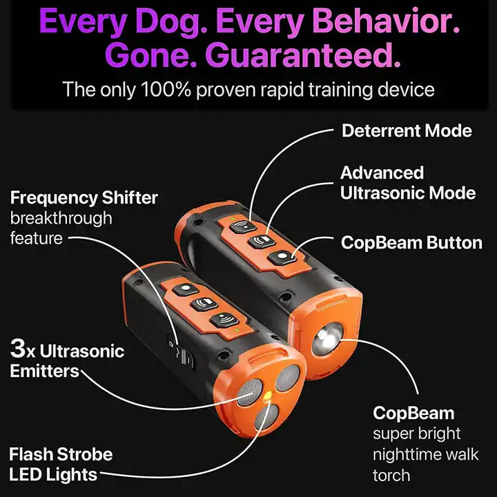 USB Ultrasonic Dog Bark Deterrent Device, Dog Behaviour Control with Flashlight