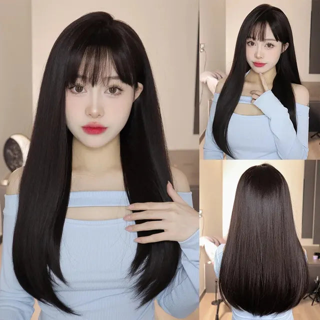 HAIRCUBE Long Straight Synthetic Hair Wigs