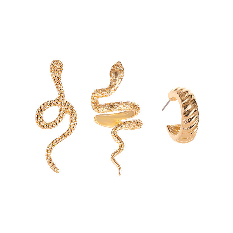 3Pcs Snake Earrings Set