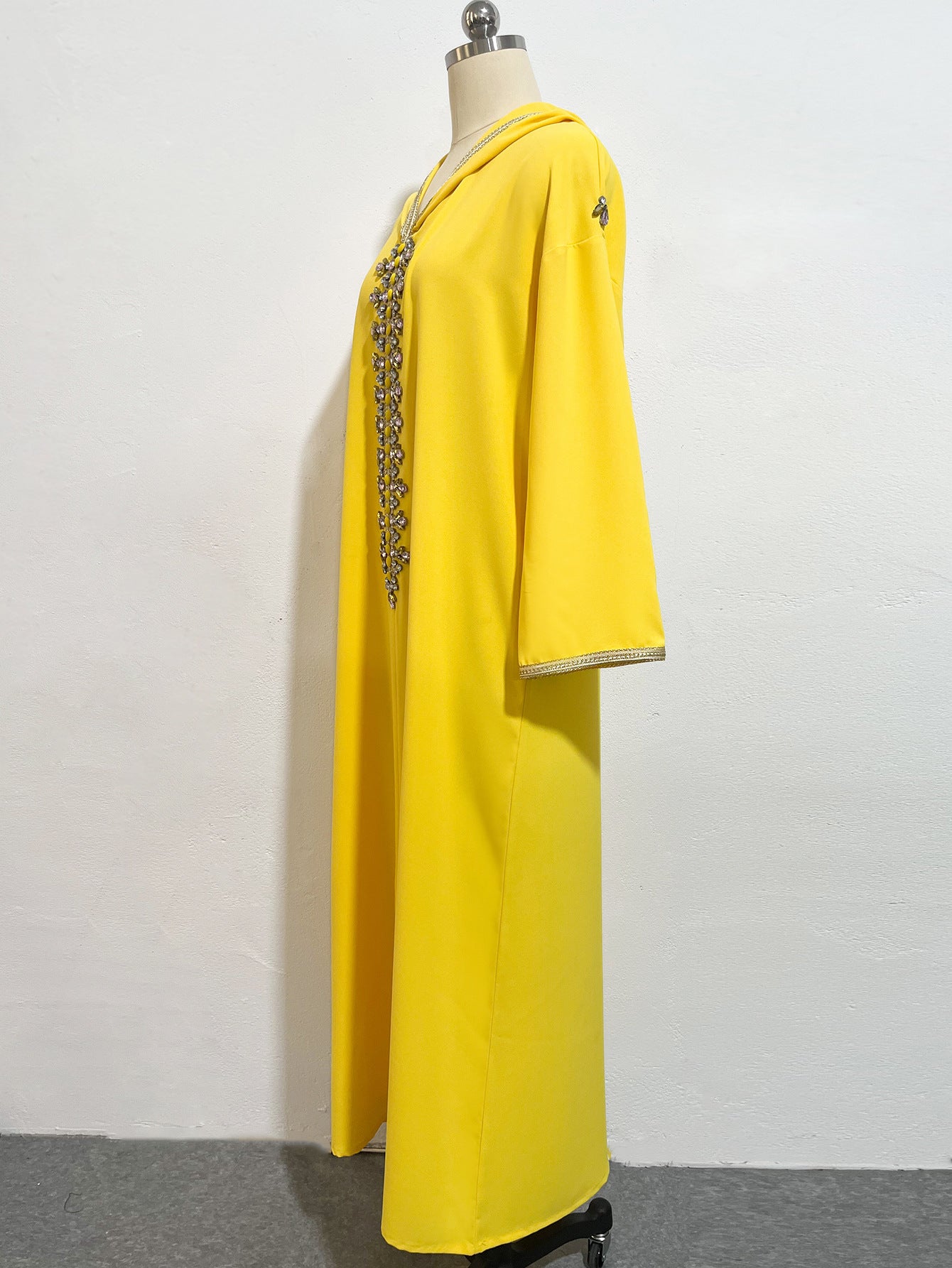 Beaded Hooded Moroccan Djellaba Robe