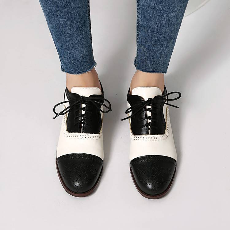 Women's Two-Tone Brogue Oxfords