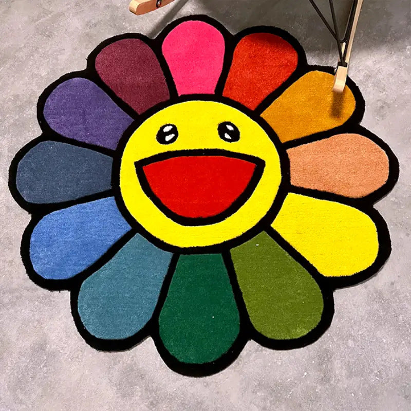 Smiley Flower Tufted Area Rug