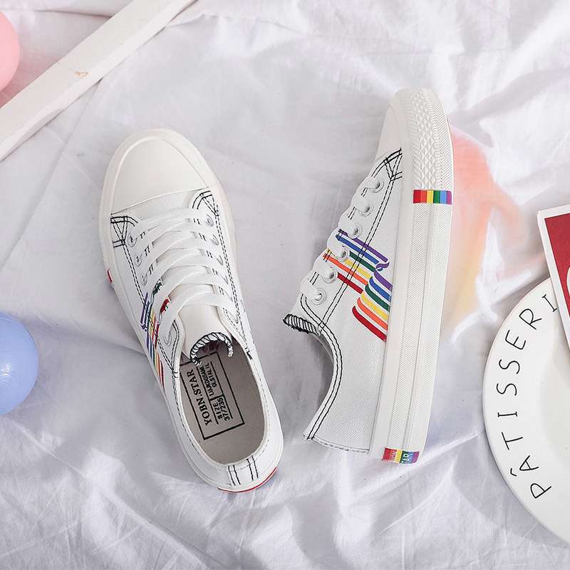 Women's Rainbow Canvas Sneakers