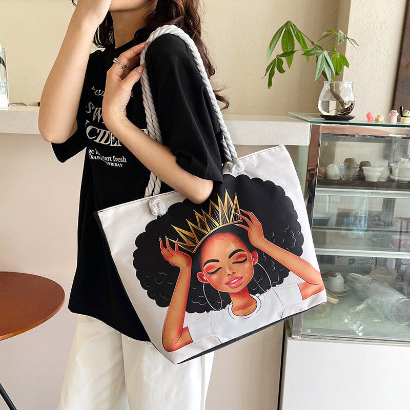 Large Capacity Canvas Graphic Tote Bag
