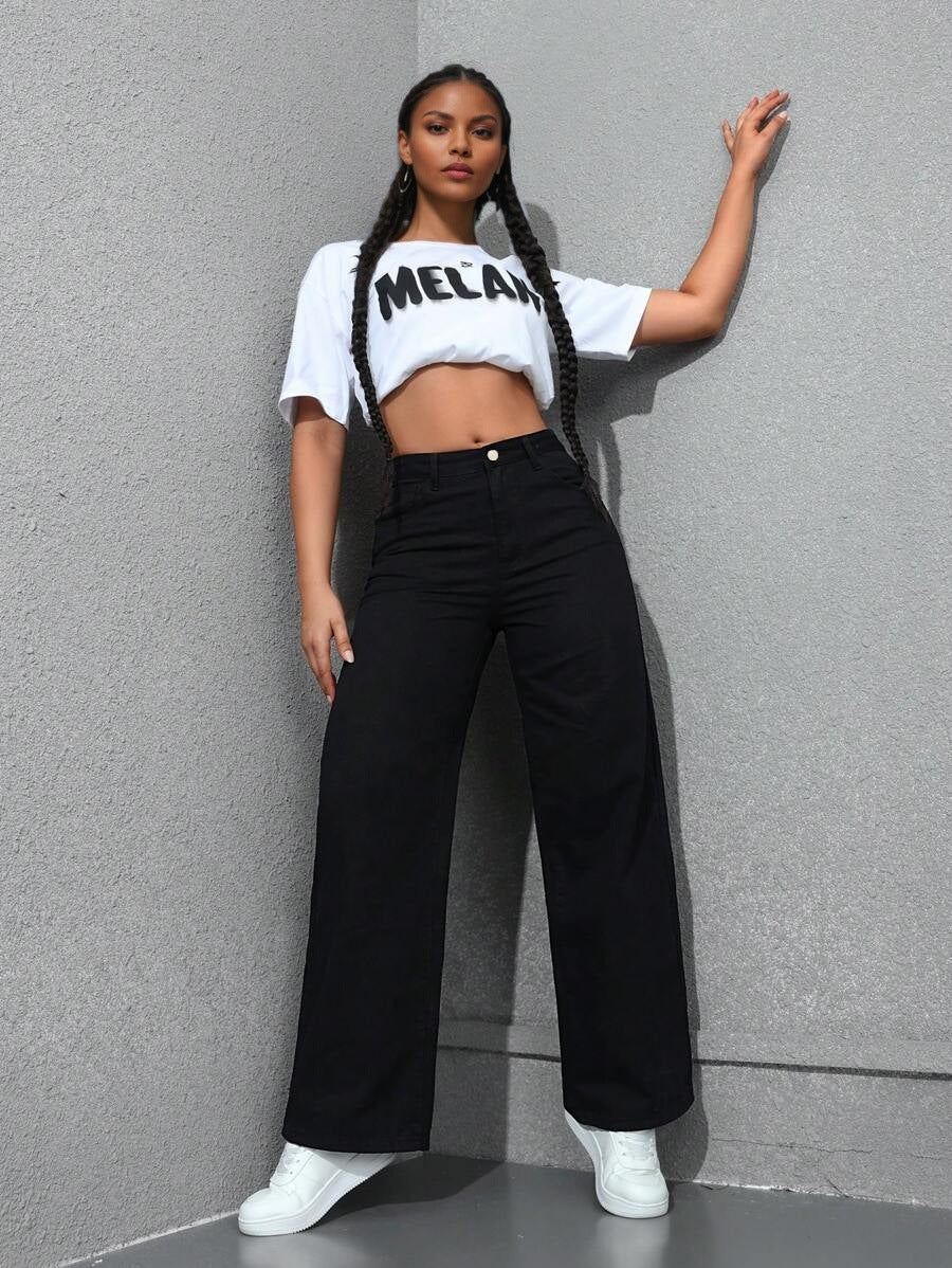 High-Waisted Baggy Jeans