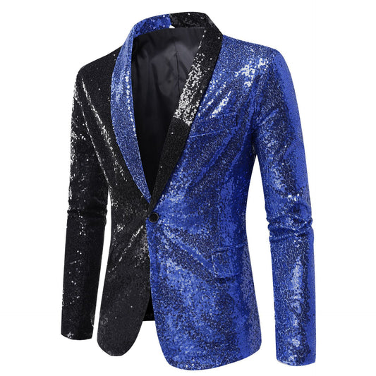 Men's Slim Fit Two-Tone Sequin Blazer