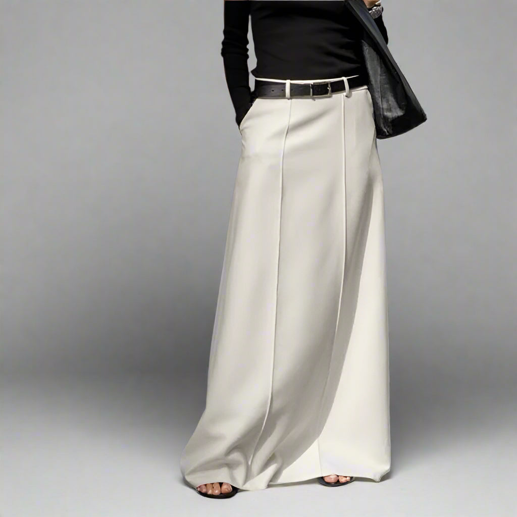 High-Waisted Loose-Fitting Maxi Skirt