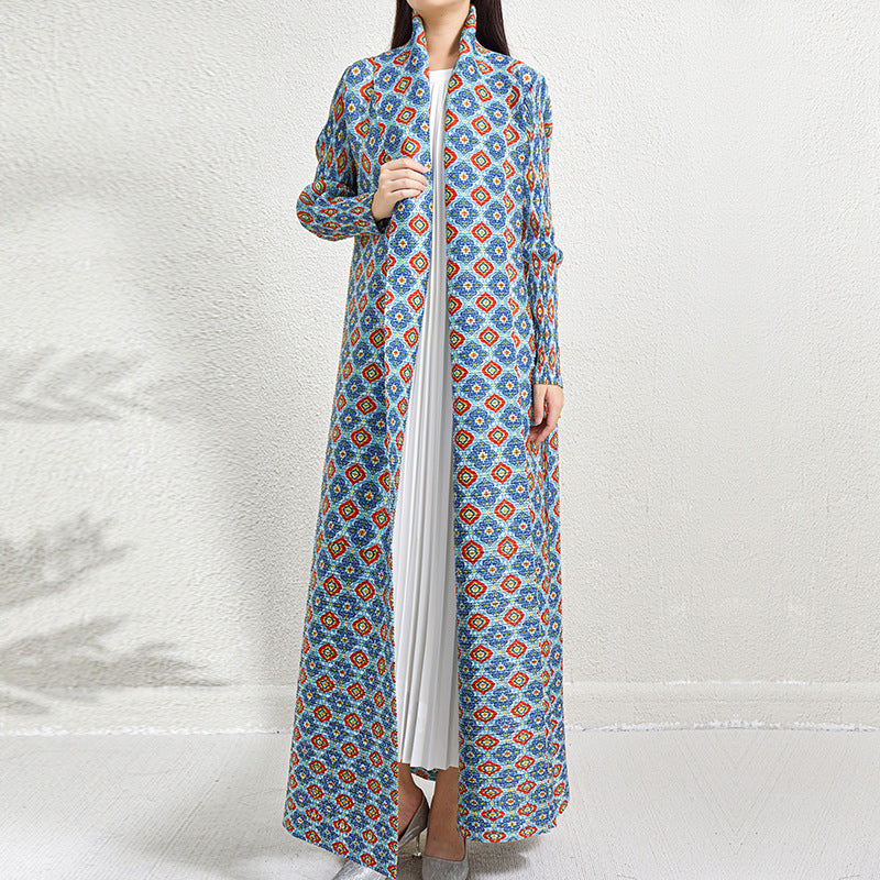 Printed Open Front Abaya